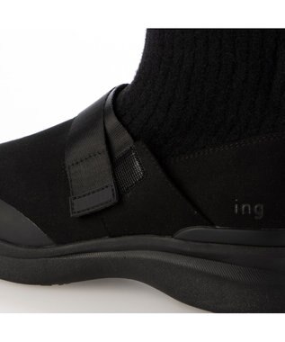 ing <ing>【レイン・スノー対応】ソックスブーツ ブラック