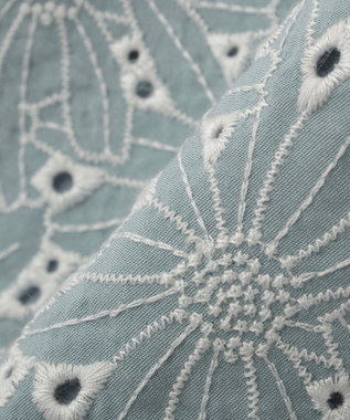 YECCA VECCA フラワーレースロングナロースカート Light Blue