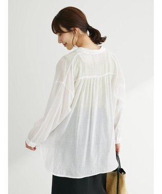 Green Parks インド綿　柔らかボイルシャツ Off White