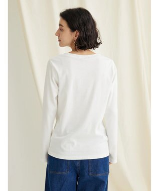 CRAFT STANDARD BOUTIQUE スパンテレコクルーネックＴｅｅＬ／Ｓ Off White