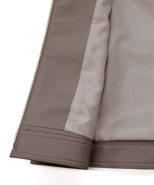 Tiaclasse L 【本革】ノーカラーシープレザージャケット モカ