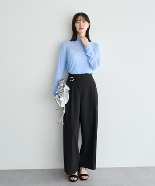 YECCA VECCA ハイネックシアートップス Blue