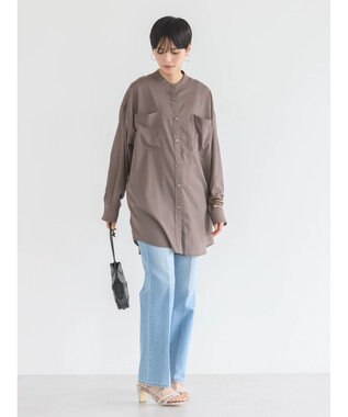 AMERICAN HOLIC イージーケア＋接触冷感　Ｗポケットシャツチュニック Brown