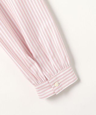 J.PRESS LADIES S 【WEB限定カラーあり】コンパクトエステネージュ シャーリング ブラウス ピンクストライプ系
