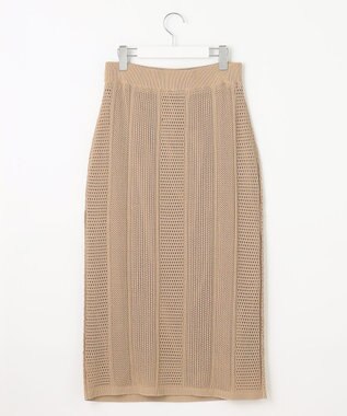 自由区 L 【洗える】シアーコイル スカート キャメル系