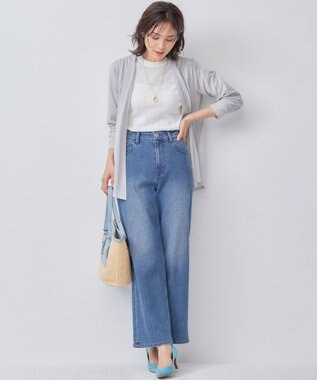 組曲 L 【冷房対策】パウダリージョーゼットカーディガン アイスグレー系