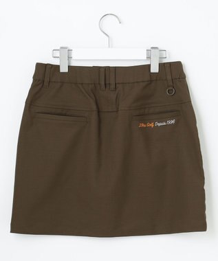 23区GOLF 秋色夏素材【WOMEN】【ストレッチ】シェルタリングオックス 台形スカート ダークブラウン系