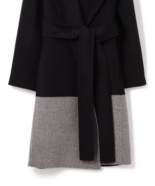 JOSEPH ダブルフェイスカラーブロック　ラップコート Black/grey