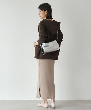 russet 【2025AW新作】レザースクエアショルダーバッグ(CE-1575) Silver