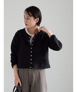 Te chichi カットソークルーネックカーディガン ブラック