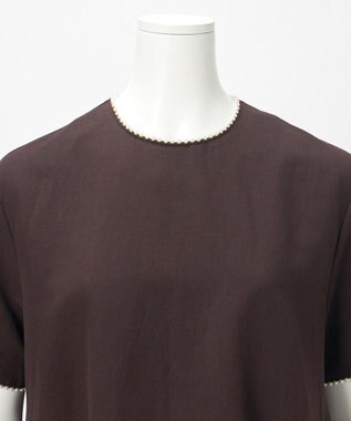 23区 【R(アール)】コットンリネン Aラインワンピース ダークブラウン系