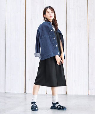 Tiaclasse L 【洗える】ジレワンピース ブラック