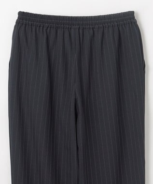 ANY 【6サイズ展開/ウエストゴム】イージーテーパードパンツ ネイビーストライプ