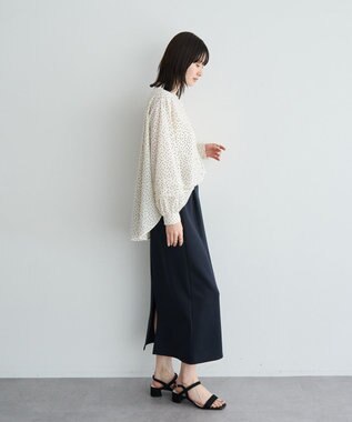 YECCA VECCA ダンボールニットナロースカート Navy