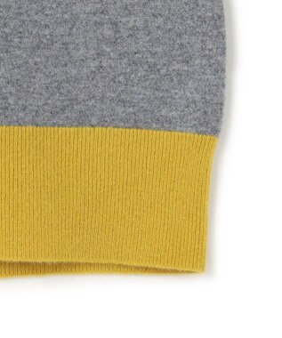 ICB L ピュアカシミヤ カーディガン ライム×ライトグレー系