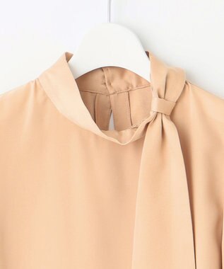 Feroux 【洗える】クラシカル リボンタイブラウス ピンク系