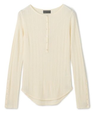 uncrave ハイゲージニット ヘンリーネックトップス オフ