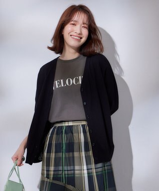 ANY 【UVケア/接触冷感/アンチピリング】多機能ハーフスリーブカーディガン ブラック