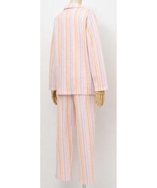 Wing パジャマ 長袖 長ズボン 綿100％(肌側) キルトニット素材 保温性 すっきりシルエット シャツタイプ 上下セット レディース EP6006 ウイング／ワコール オレンジ