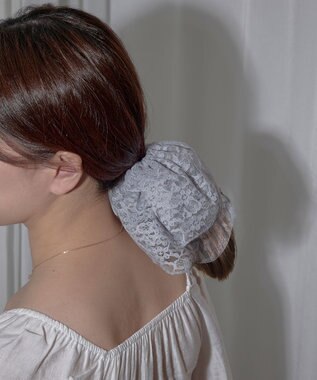 Phoebe ビッグフリルシュシュ　ブルー ブルー