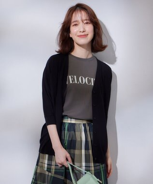 ANY 【UVケア/接触冷感/アンチピリング】多機能ハーフスリーブカーディガン ブラック