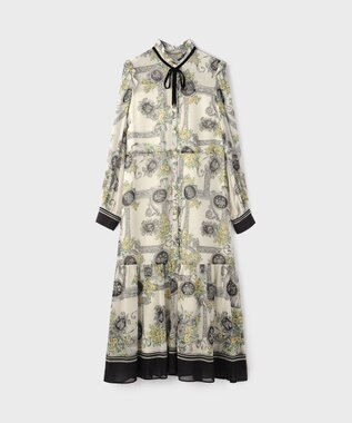 GRACE CONTINENTAL オーナメントフラワープリントワンピース キナリ