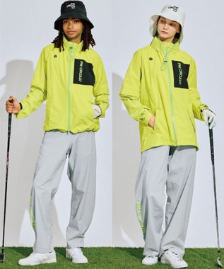 PW CIRCULUS 【 耐水圧20000mm  / レイン対応 】【UNISEX】防水レインウエアセット ゴルフ ライトグリーン系