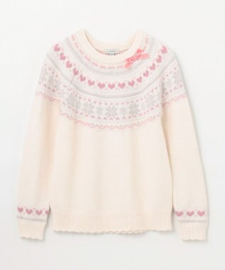 ANY KIDS ノルディック柄 ニット エクリュ系