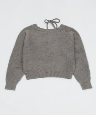 WEGO シャギー2WAYグラフィックワンショルニット グレー