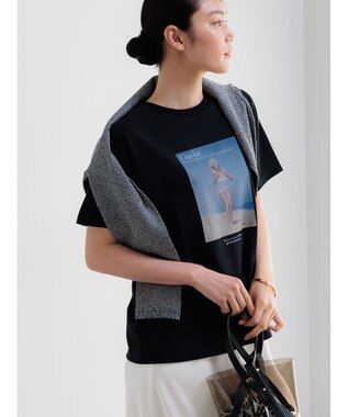 Te chichi マリリンモンロービーチフォトTシャツ ブラック