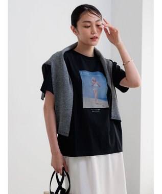 Te chichi マリリンモンロービーチフォトTシャツ ブラック