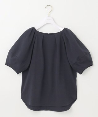ANY SIS L 【洗える】ランタンスリーブサッカー ブラウス ネイビー