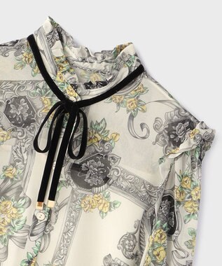 GRACE CONTINENTAL オーナメントフラワープリントワンピース キナリ