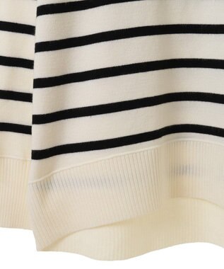 Green Parks もちやわモックネックニットプルオーバー Border