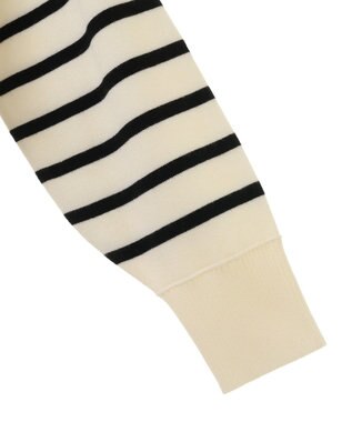 Green Parks もちやわモックネックニットプルオーバー Border