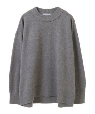 Green Parks もちやわモックネックニットプルオーバー Gray Mixture