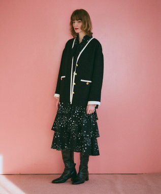 GRACE CONTINENTAL ツイードトリミングジャケット ブラック