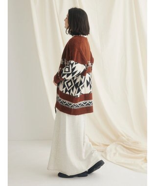 CRAFT STANDARD BOUTIQUE オルテガ柄ニットＺＩＰブルゾン Brown