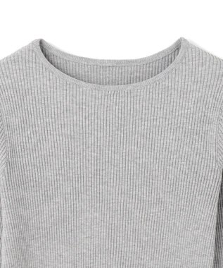 UNFILO マイビューティ リブボートネック ニット グレー