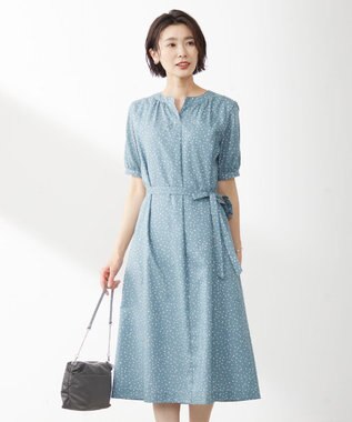 J.PRESS LADIES S 【洗える・イージーケア】スパンローンランダムドット ワンピース スモーキーグリーン系5