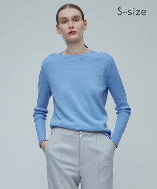 BEIGE， 【S-size】RIGNY / クルーネックニット Sax×Taupe Line