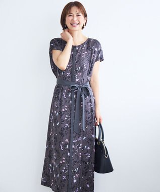 自由区 L 【17号サイズまで展開・ご好評につき追加生産・新色追加】ハーバルフロープリント ワンピース