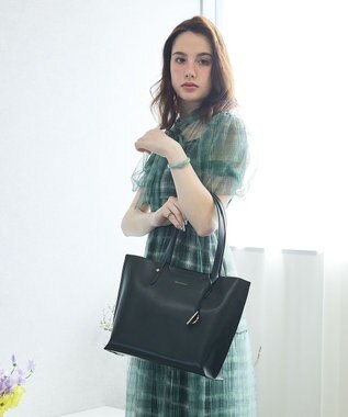 style code 【MERCURYDUO/マーキュリーデュオ】両アオリポケット サイド配色A4トートバッグ　 キーチャーム付 ブラック