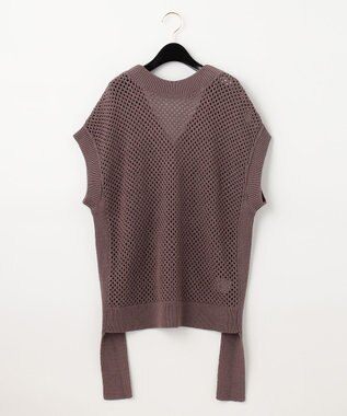 GRACE CONTINENTAL メッシュ2wayニットトップ ブラウン