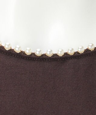 23区 【R(アール)】コットンリネン Aラインワンピース ダークブラウン系