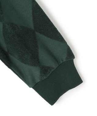 J.PRESS MEN アーガイルワントーンリンクス ロングスリーブ Tシャツ グリーン系