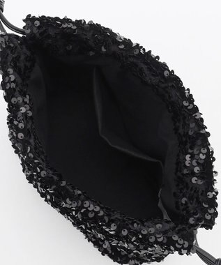 LA BAGAGERIE 【MONICA】スパンコール巾着ショルダー ブラック