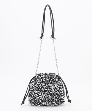 LA BAGAGERIE 【MONICA】スパンコール巾着ショルダー シルバー