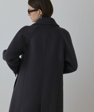 GRACE CONTINENTAL ショートビーバーロングコート チャコール