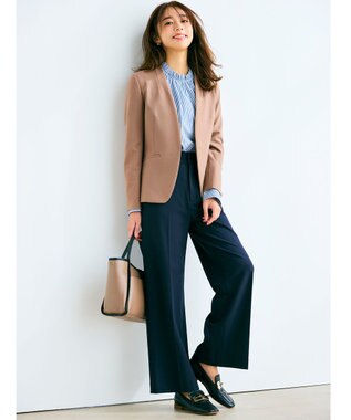 ANY SIS 【保温効果/ストレッチ】シリーズ累計13万枚突破！ビューティサーモ ノーカラージャケット キャメル